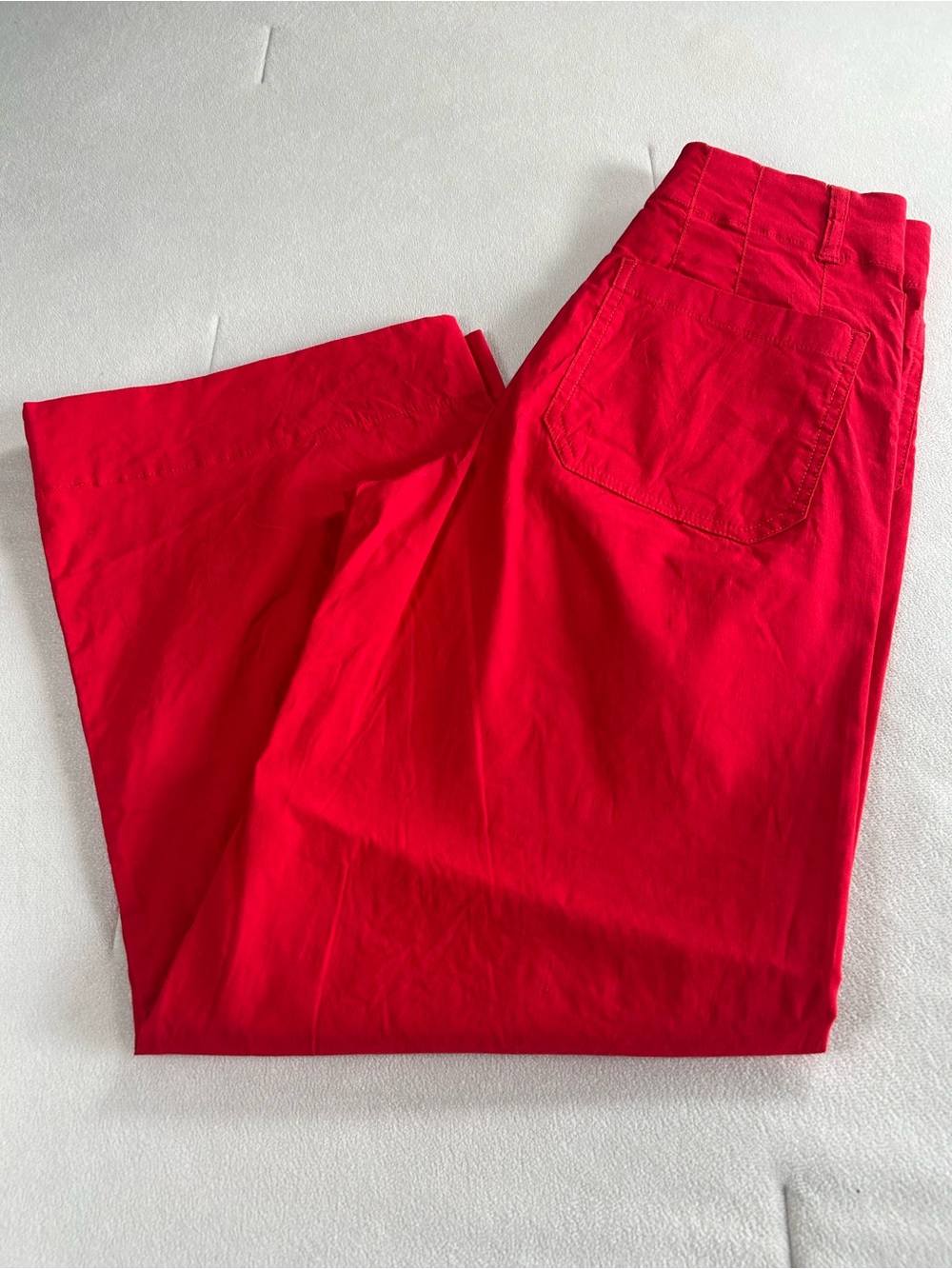 Maeve The Colette High-Rise Wide-Leg Cropped Pants Red Women’s Size 27 - Picture 15 of 16